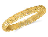 Sterling Silver Gold-tone Textured Bangle Bracelet
